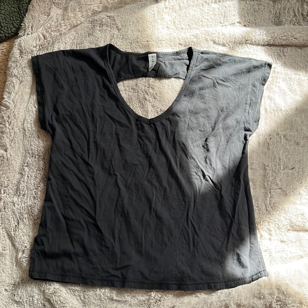 Black varley workout open back top